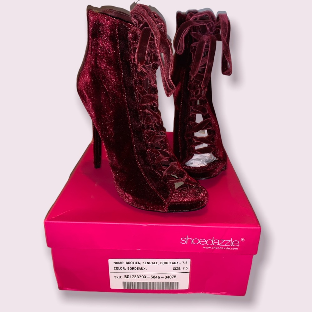 Red velvet Kendal shoe dazzle heels